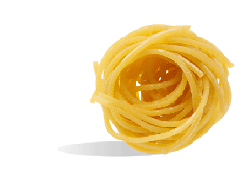 Frische Spaghetti in Bronze gezogen