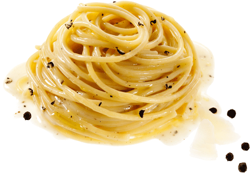 Spaghetti cacio e pepe (mit Pecorino Käse und Pfeffer)